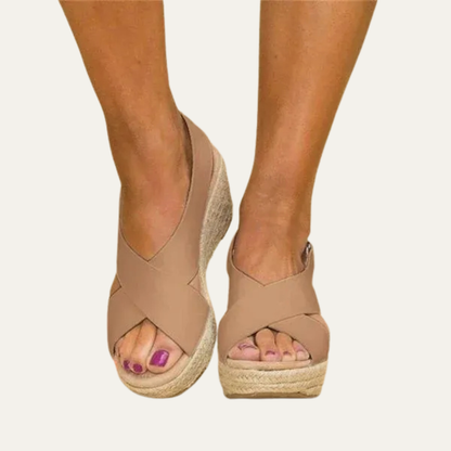 VogeLuxe | Women’s Espadrille Wedge Sandal with Peep Toe