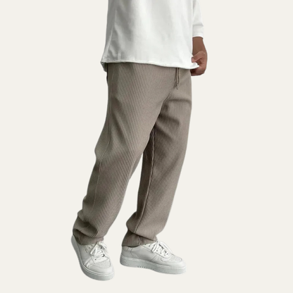 VogeLuxe | Men’s Wide Leg Rib Knit Lounge Trousers