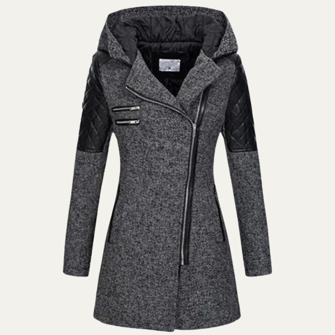 VogeLuxe | Women’s Mid Length Asymmetrical Zip Winter Coat