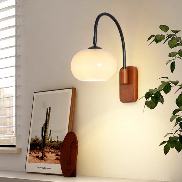 Stylish Orange Glass Adjustable Wall Lamp - VogeLuxe