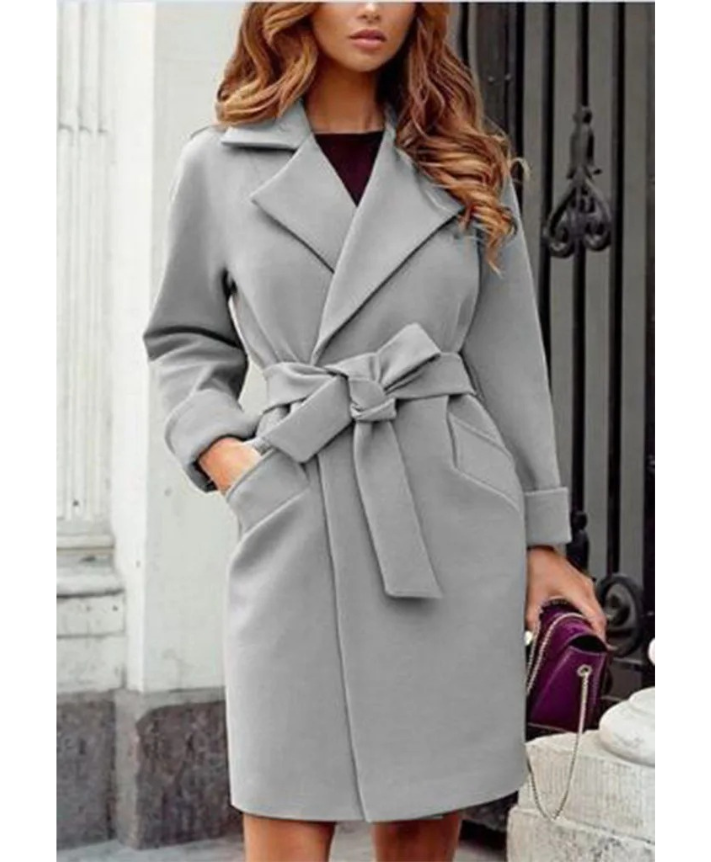 Classic Women's Trench Coat with Belted Waist