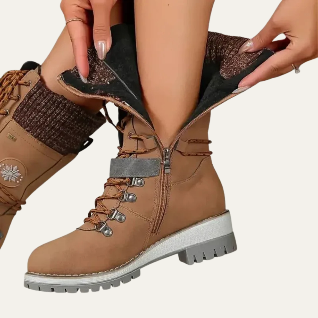 VogeLuxe | Women’s Mid Calf Winter Boots with Hiking Design