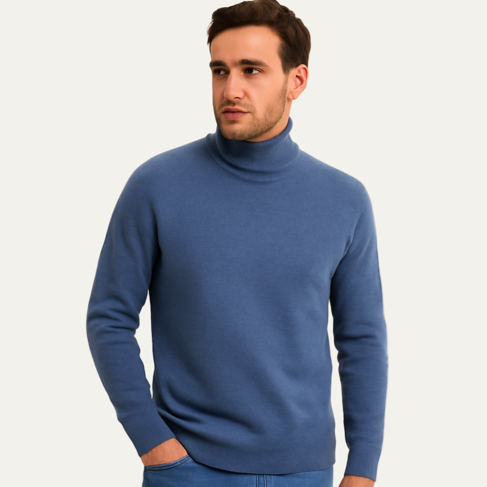 VogeLuxe | Men’s Fine Gauge Fitted Turtleneck Sweater