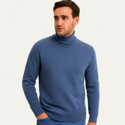VogeLuxe | Men’s Fine Gauge Fitted Turtleneck Sweater