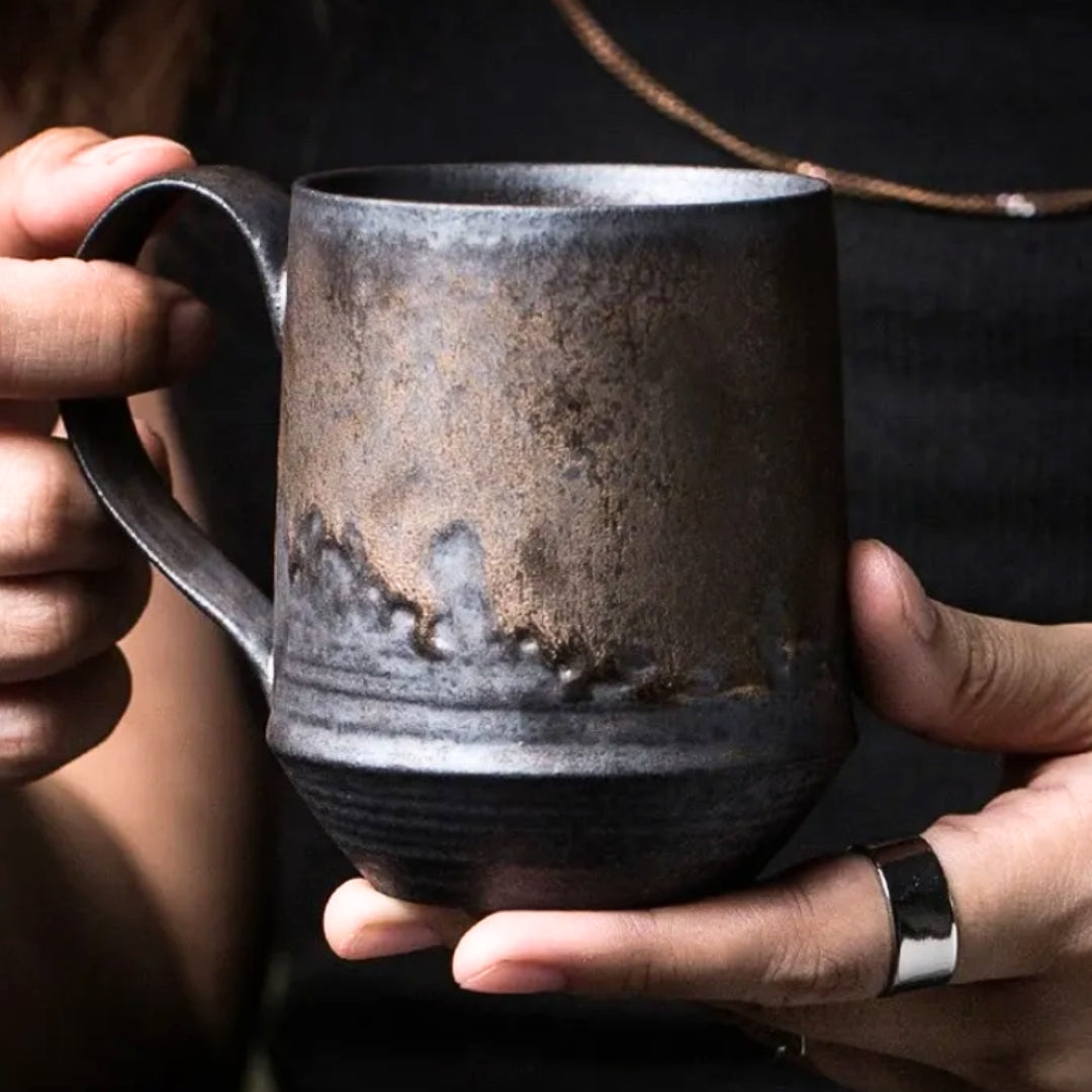 Rustic Ceramic Coffee Mug Set for Daily Use - BritishElegance
