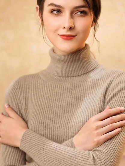 Cozy Women's Soft Knit Winter Turtleneck Sweater