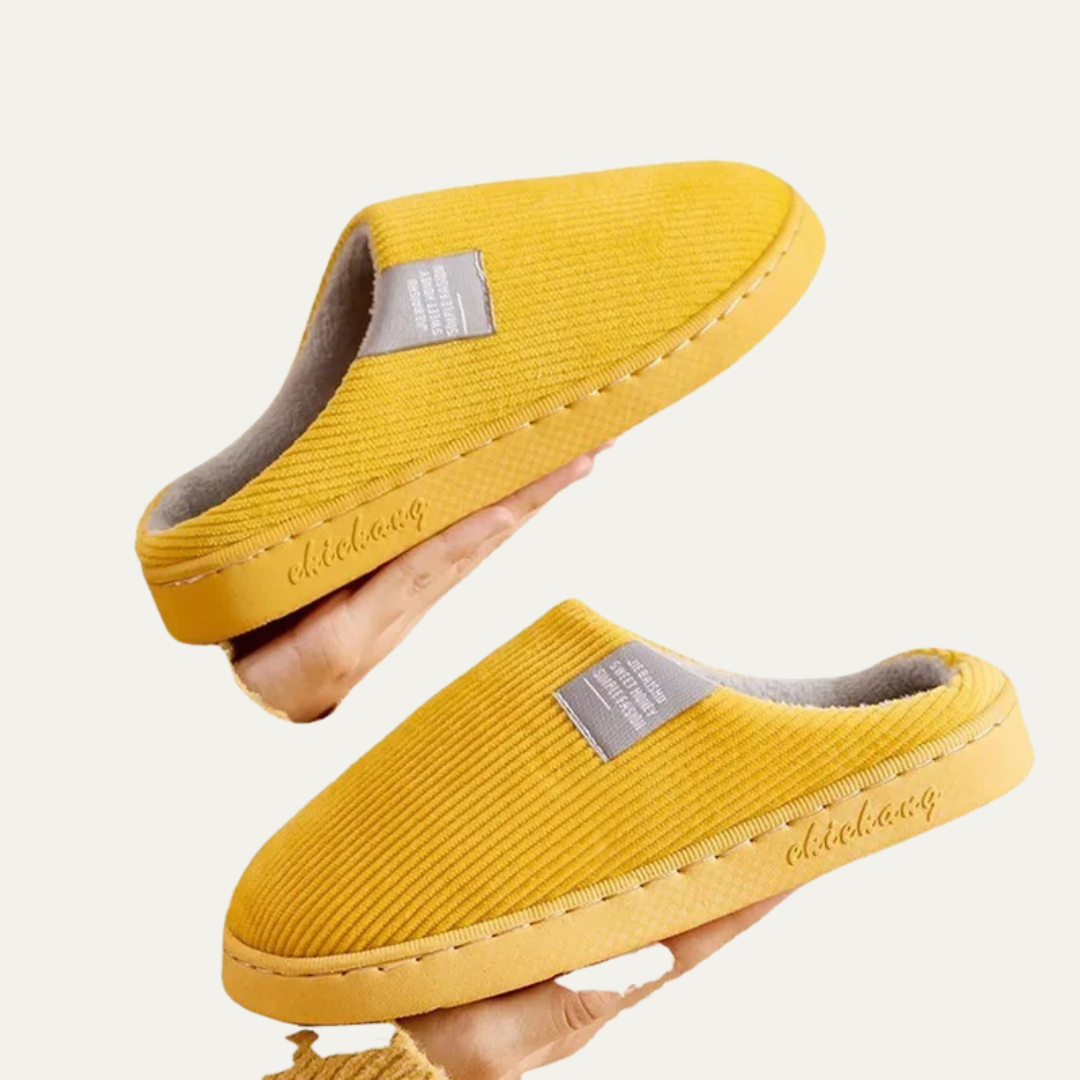 VogeLuxe | Women’s Corduroy Slip On Fleece Lined Mule Slippers