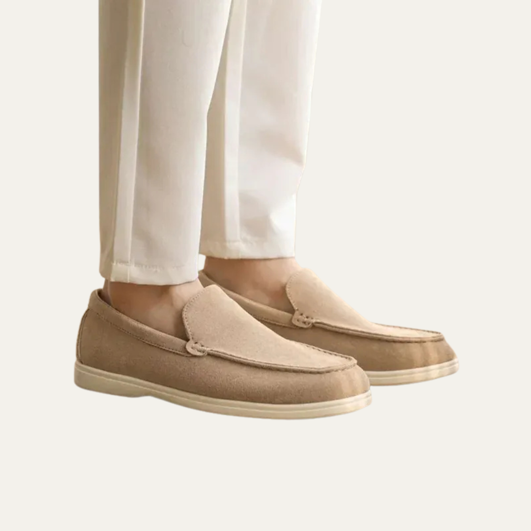 VogeLuxe | Men’s Suede Driving Moccasins with Metal Keeper Detail