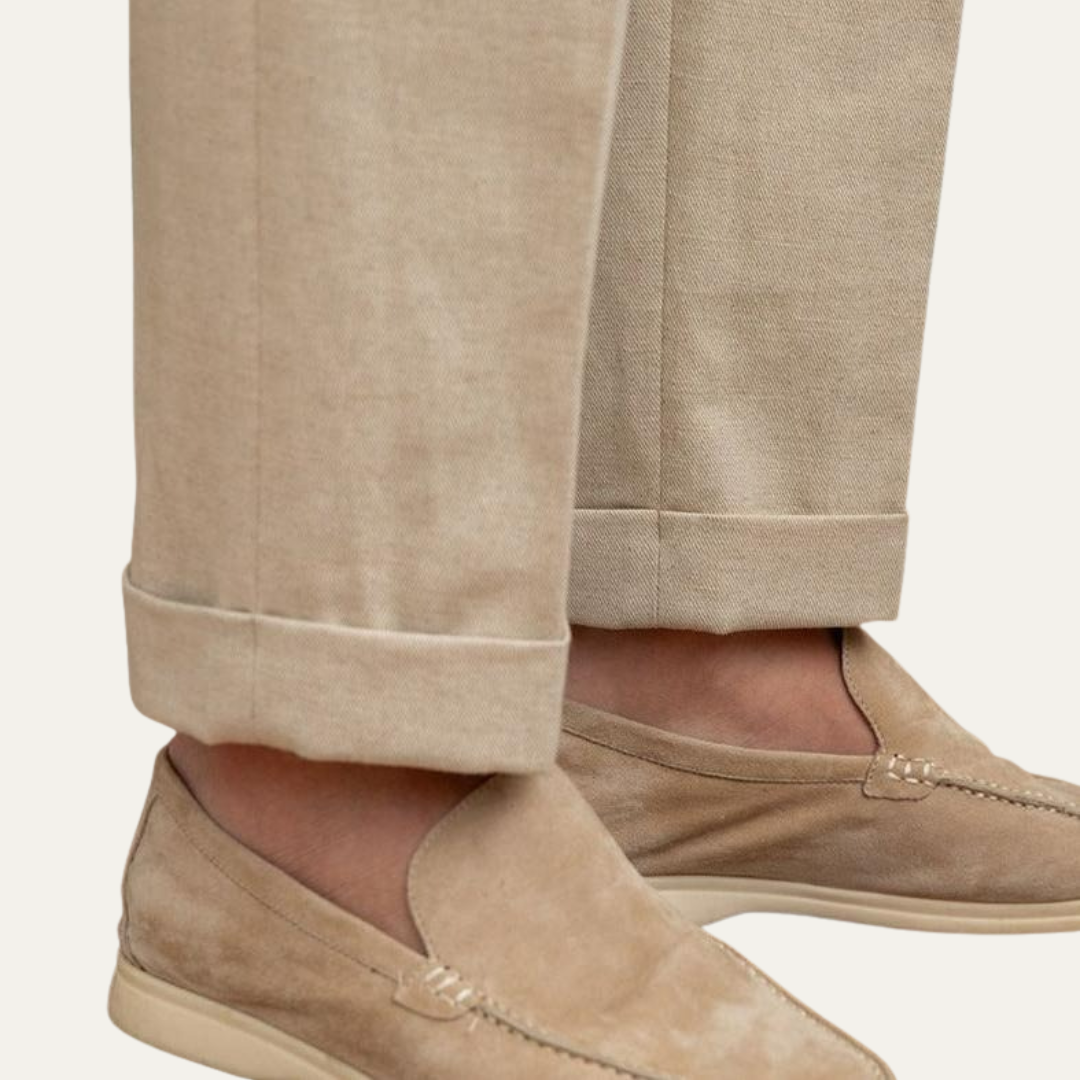 VogeLuxe | Men’s High-Waist Pleated Summer Chinos