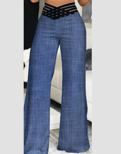 Women's Fashionable High Waisted Wide Leg Pants