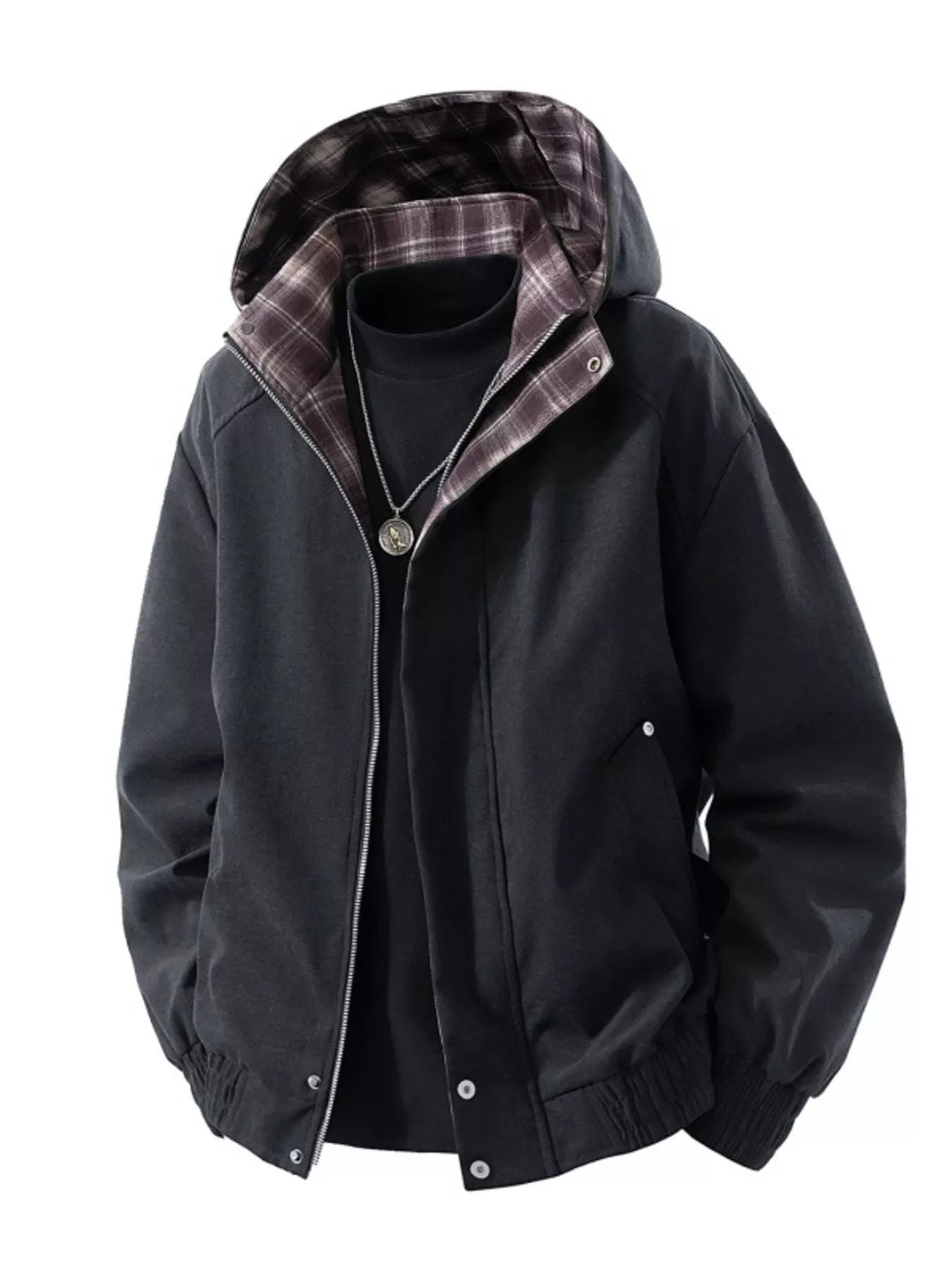 Large Size Hooded Zip Up Jacket For Men - BritishElegance