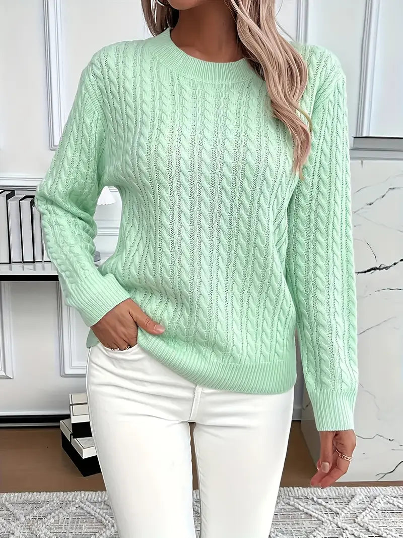Classic Women's Cable Knit Long Sweater