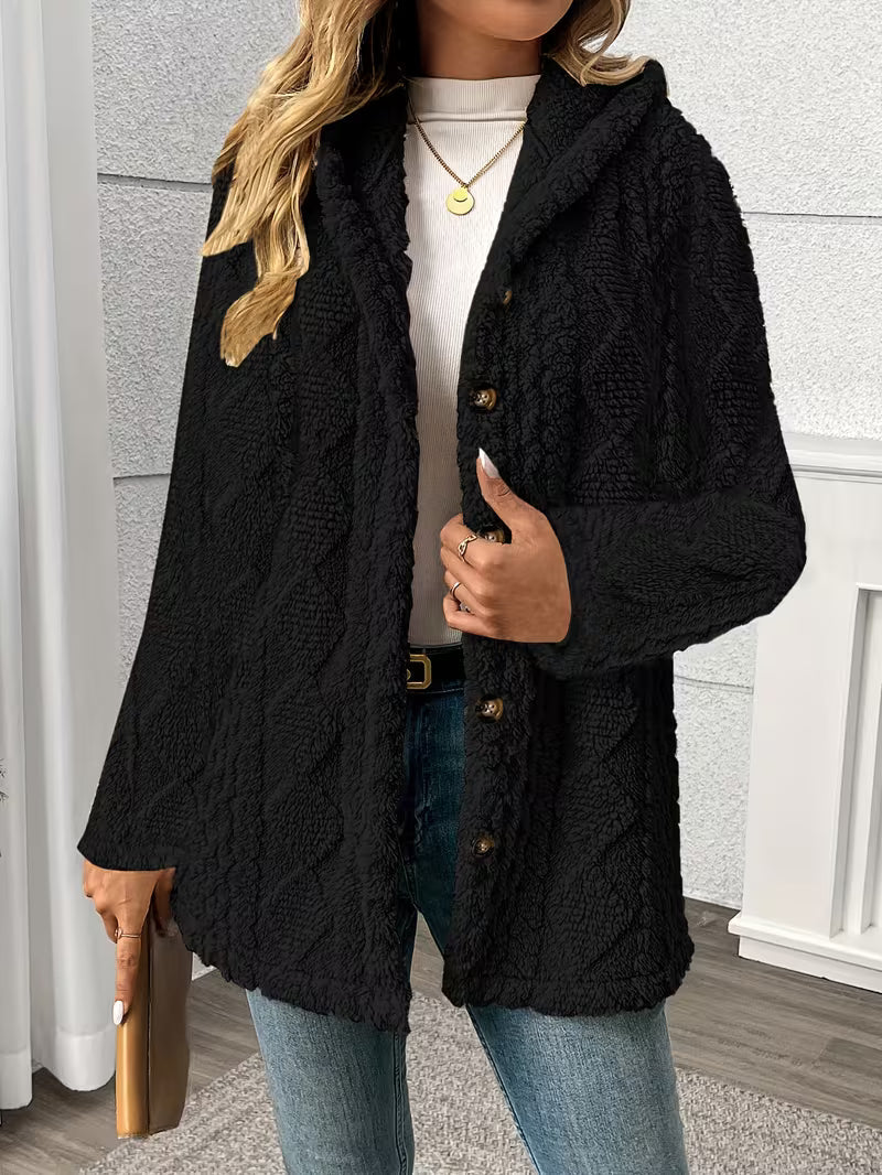 Soft Women's Quilted Fleece Hoodie Jacket