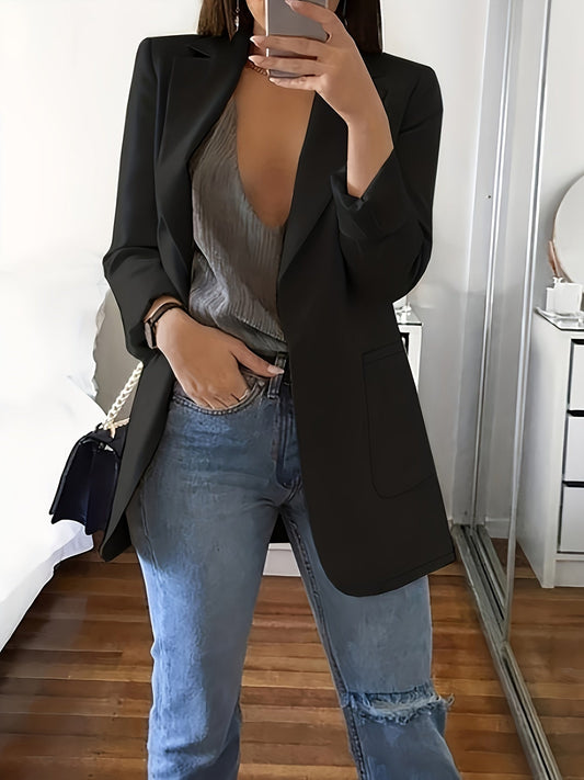Classic Professional Solid Blazer for Women - BritishElegance