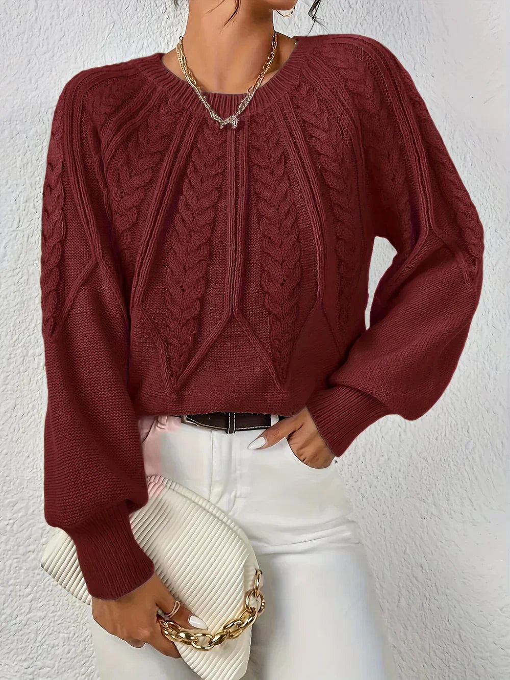 Soft Cable Knit Women's Raglan Sweater