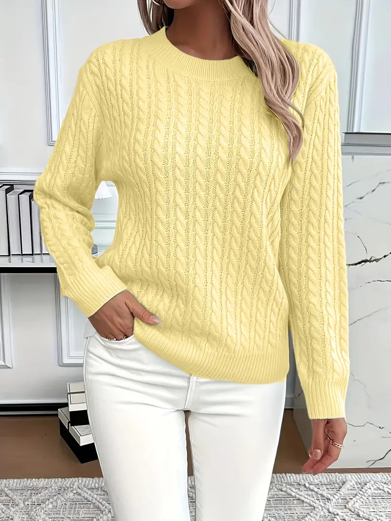 Classic Women's Cable Knit Long Sweater