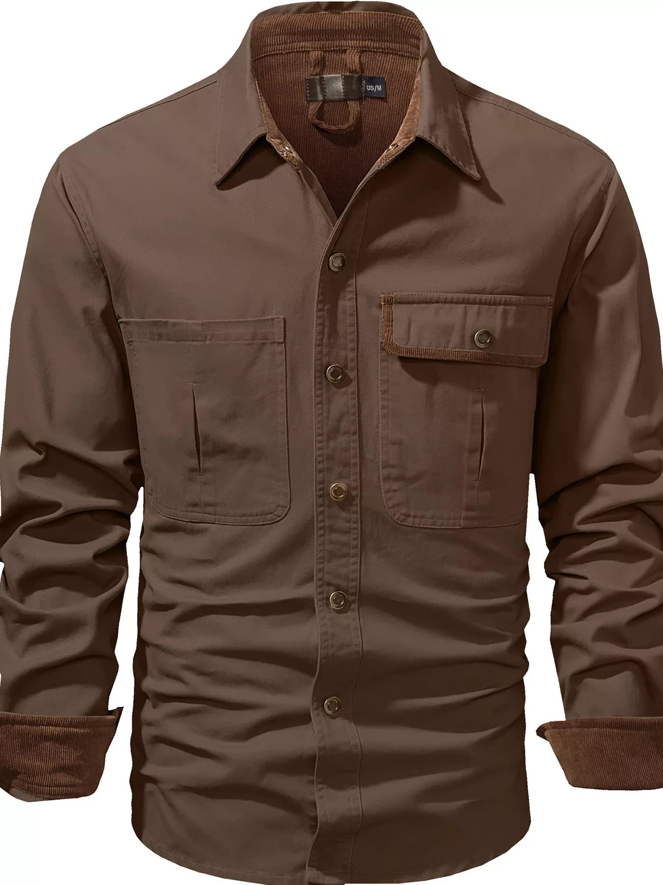 Relaxed Fit Mens Button Front Shirt