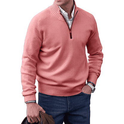Classic Men's Quarter Zip Pullover Sweater