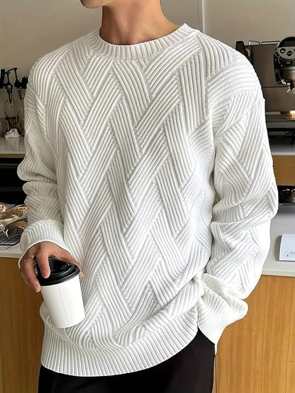 Warm Mens Winter Crew Neck Jumper - VogeLuxe
