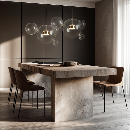 Clear Round Glass Drop Pendants - VogeLuxe
