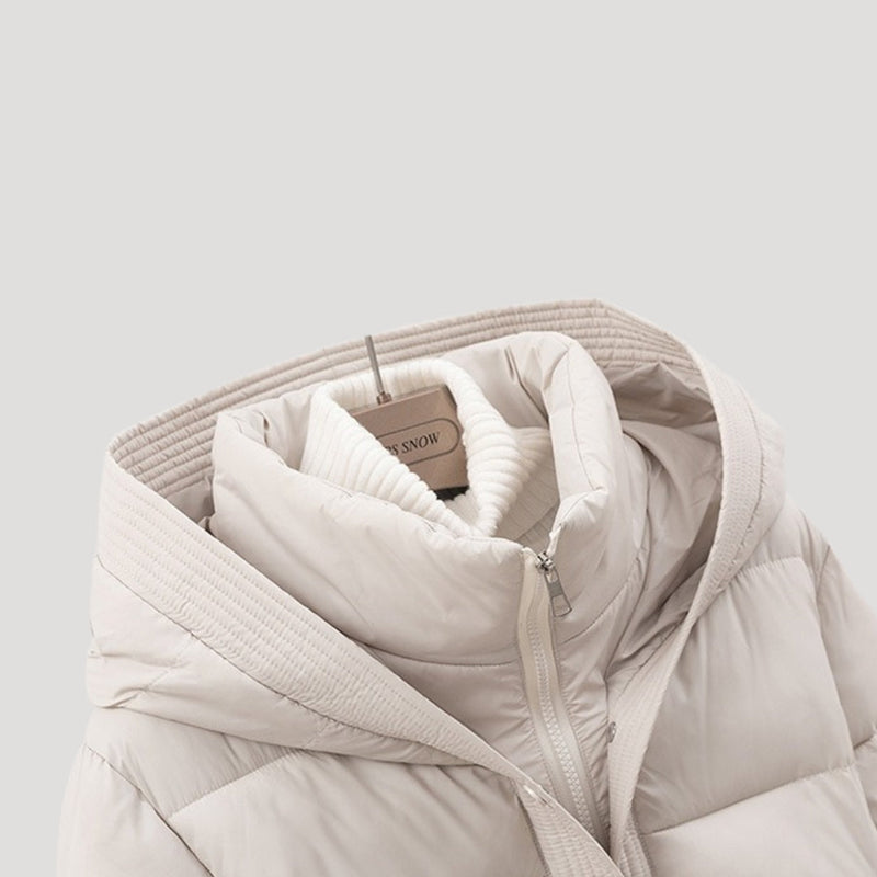 VogeLuxe | Women’s Belted Quilted Hooded Puffer Jacket