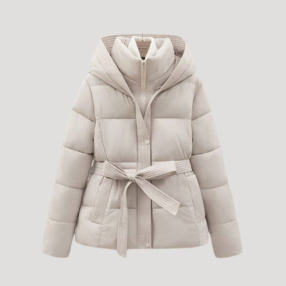 VogeLuxe | Women’s Belted Quilted Hooded Puffer Jacket