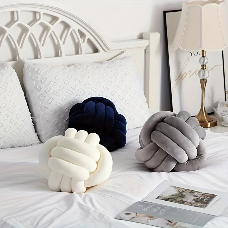 Round Knotted Ball Pillow - BritishElegance