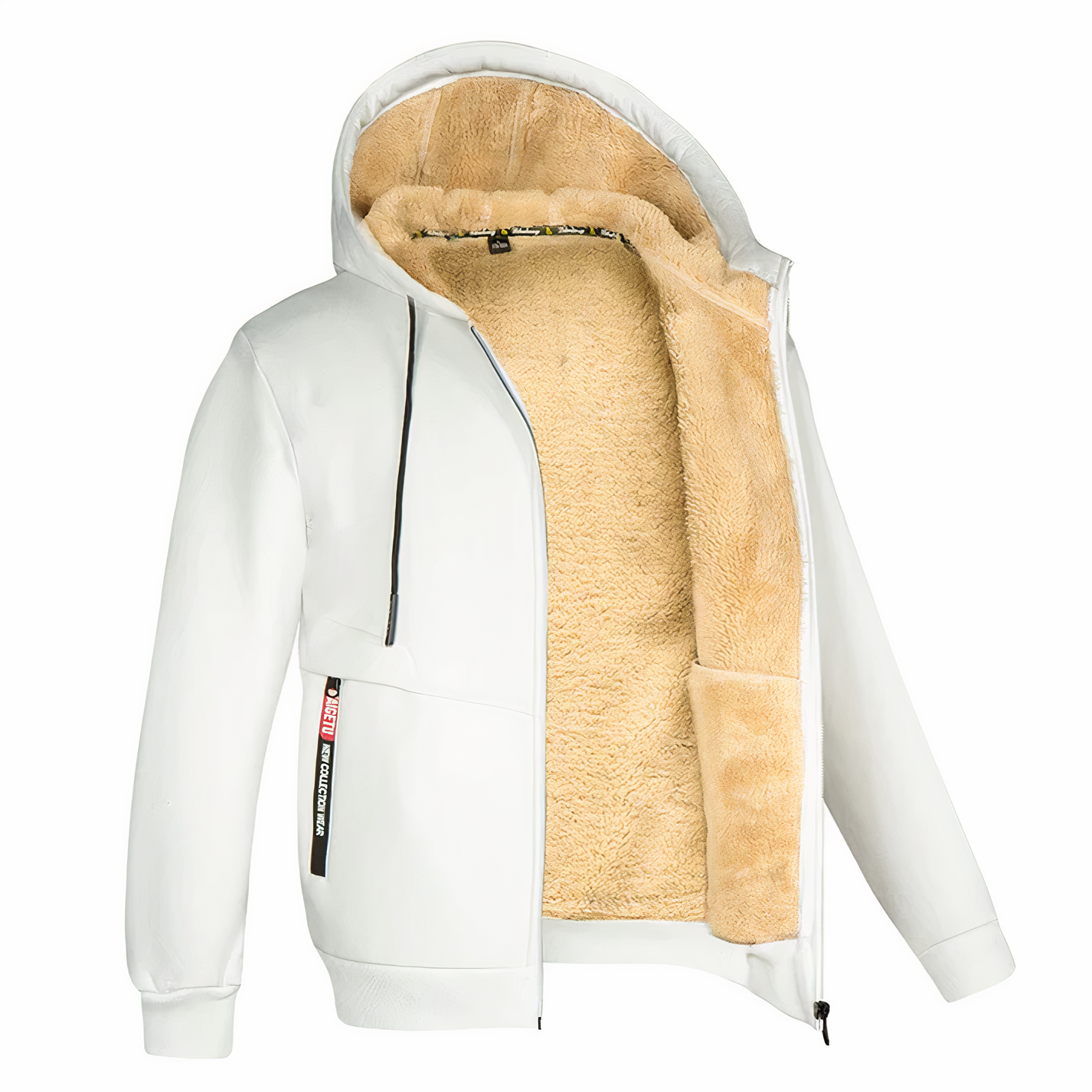 Warm Men's Fleece Hooded Zipper Jacket