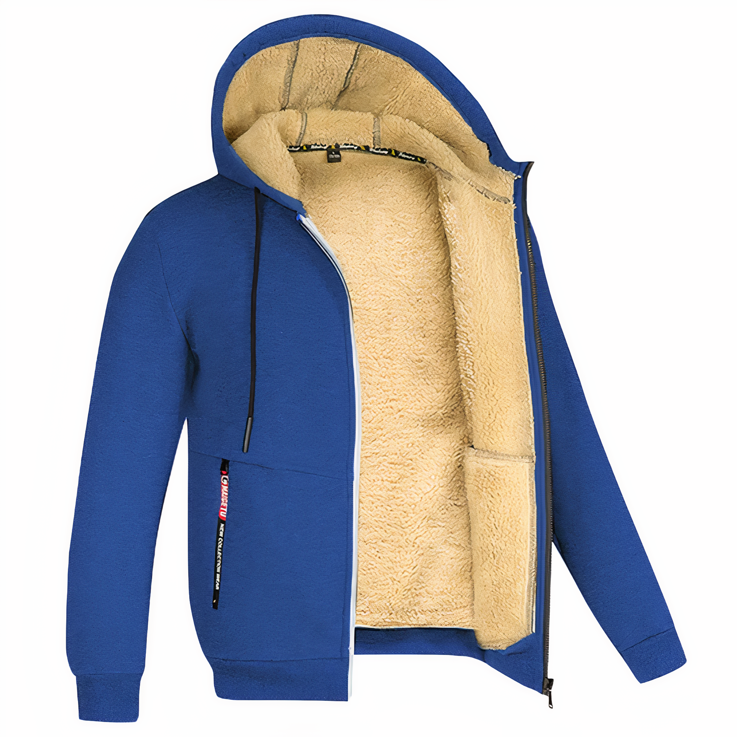 Warm Men's Fleece Hooded Zipper Jacket