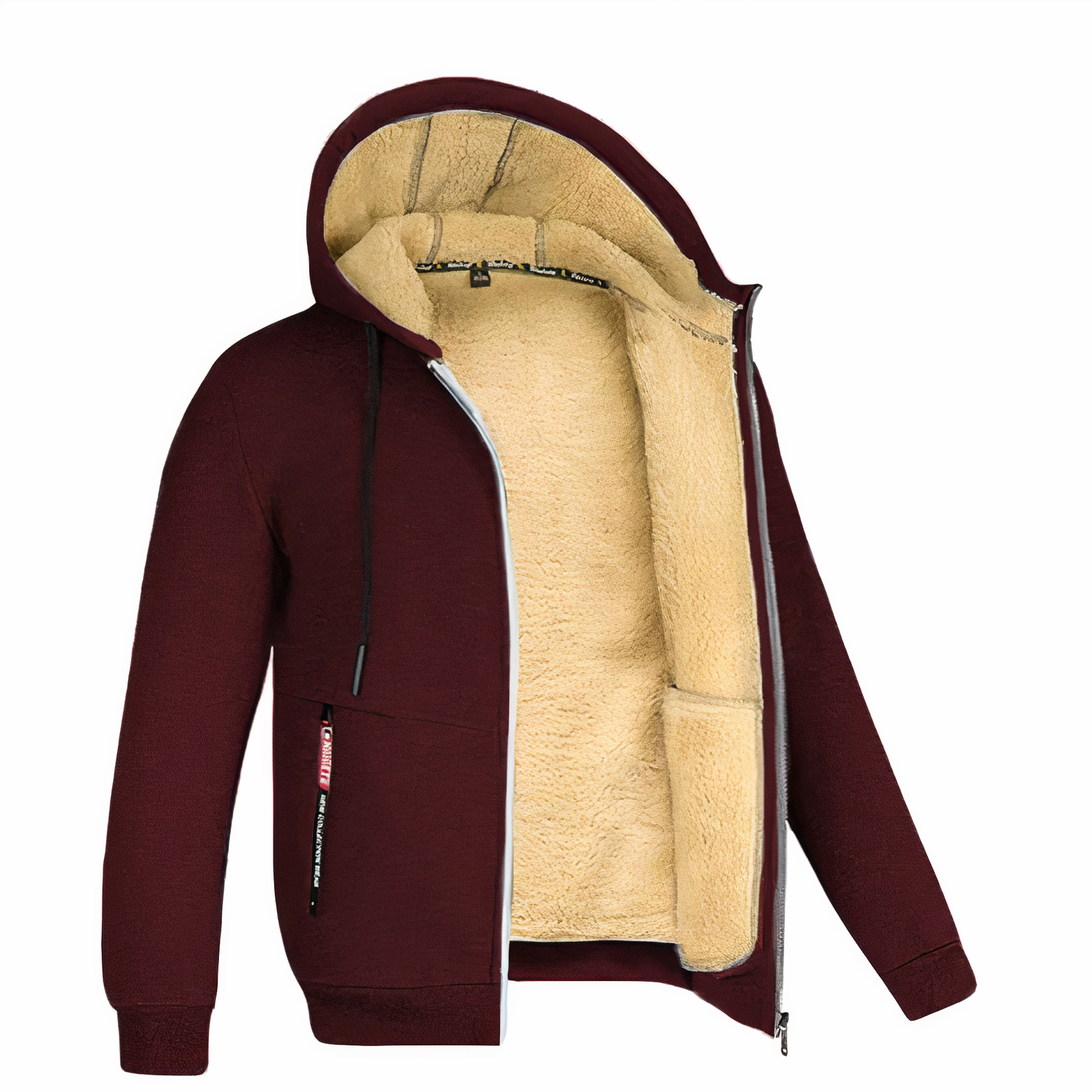 Warm Men's Fleece Hooded Zipper Jacket - VogeLuxe