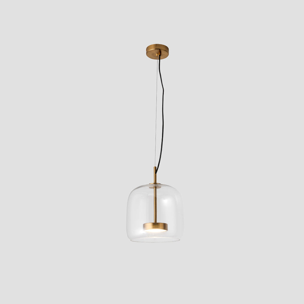 Vintage Gold Pendant Lamp Amber Glass Lighting