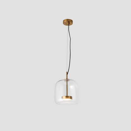 Vintage Gold Pendant Lamp Amber Glass Lighting