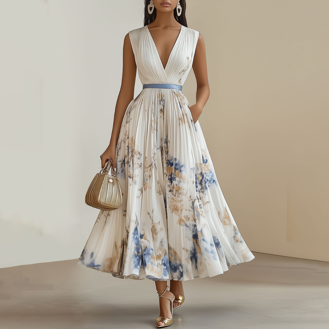 Beautiful Wedding Dress in Navy and White Floral - VogeLuxe