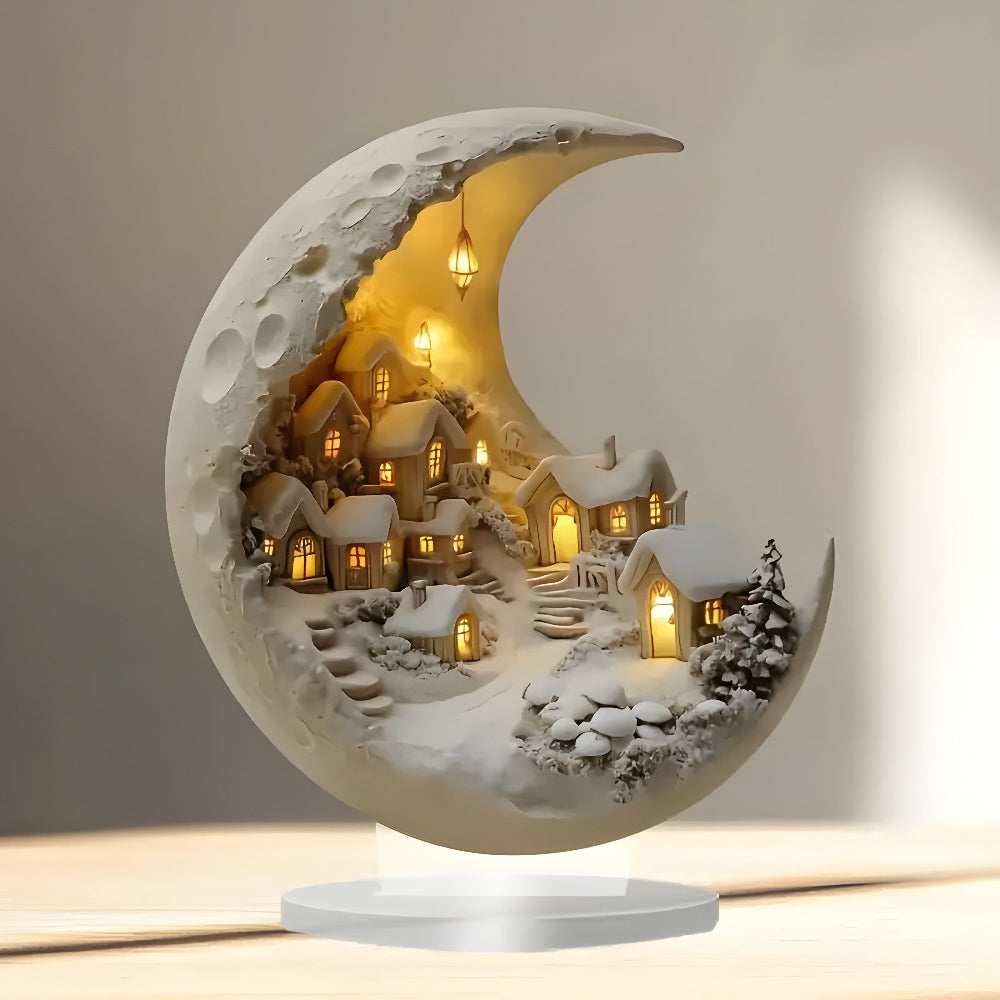 Beautiful Glow LED Moon Village Table Lamp - VogeLuxe
