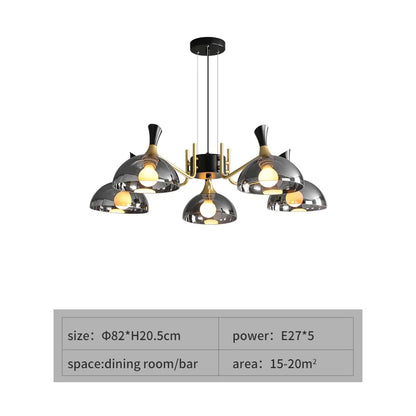 Elegant Black Glass LED Chandelier
