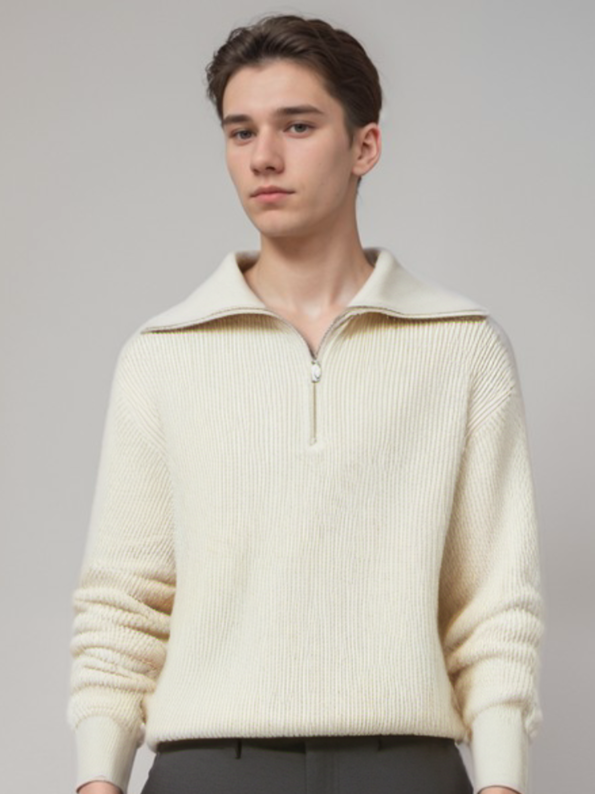 Warm Winter Crew Neck Striped Sweater for Men - VogeLuxe