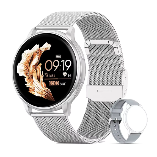 Slim Ladies Smart Watch with Metal Strap