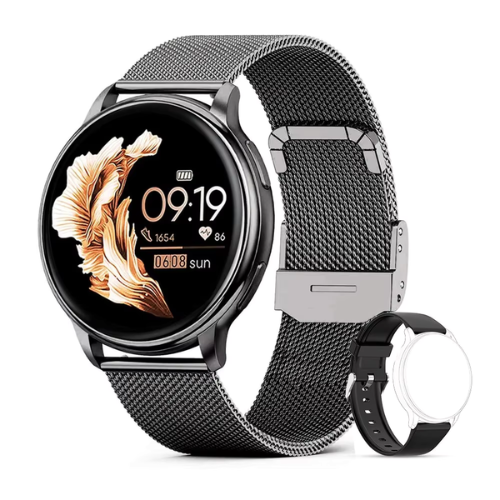 Slim Ladies Smart Watch with Metal Strap