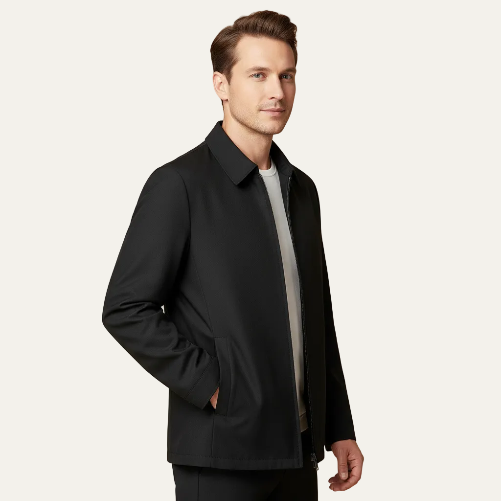 Adolfo Conti Men’s Classic Windbreaker – Lightweight Water-Resistant Jacket 0