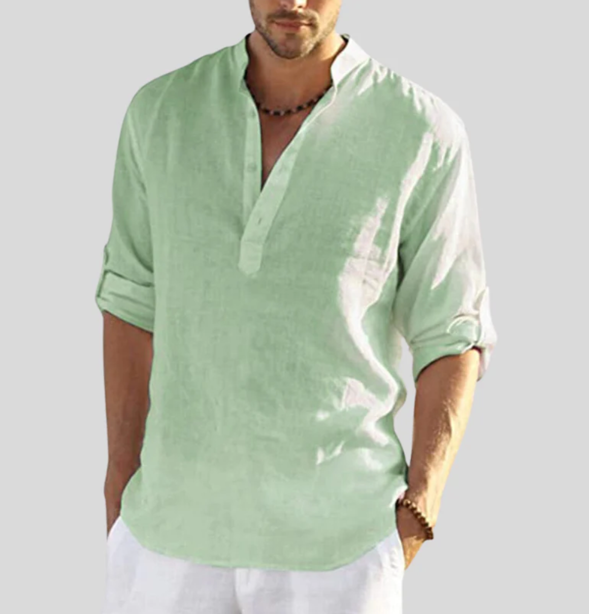 Classic Slim Fit Linen Dress Shirt