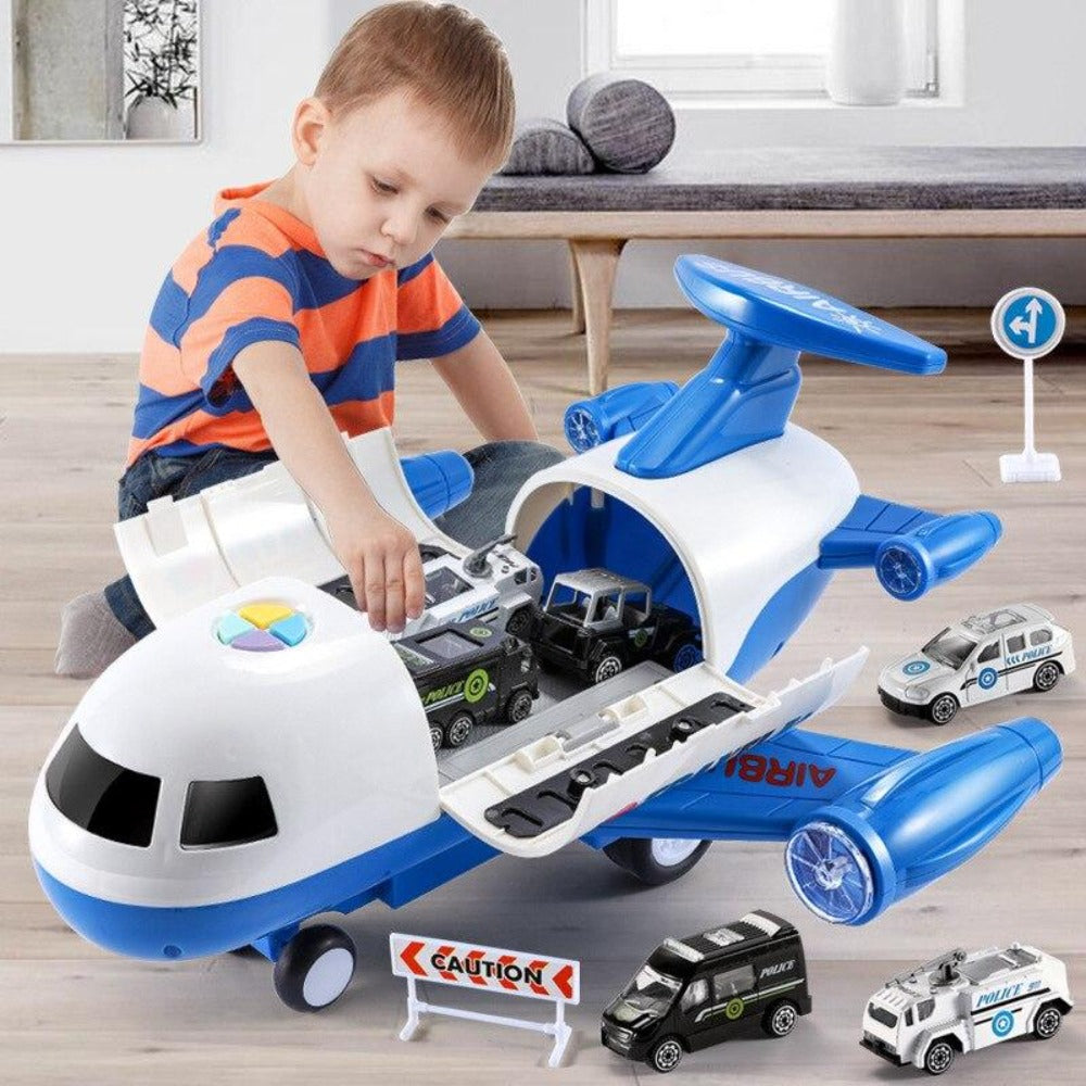 Big Plane Toy Set with 6 Mini Trucks - BritishElegance