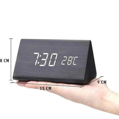 Rustic Digital Alarm Clock with Temperature Display
