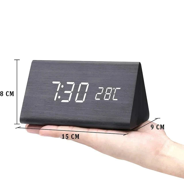 Intelligent LED Wake Up Clock | Contemporary Wireless Wood