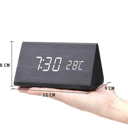 Intelligent LED Wake Up Clock | Contemporary Wireless Wood