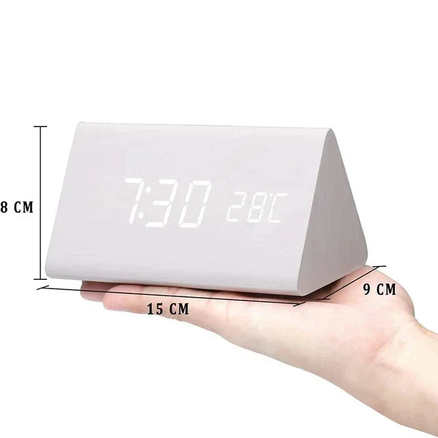 Intelligent LED Wake Up Clock | Contemporary Wireless Wood