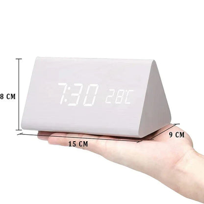 Intelligent LED Wake Up Clock | Contemporary Wireless Wood