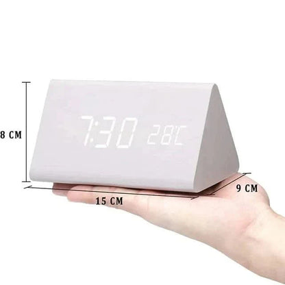 Rustic Digital Alarm Clock with Temperature Display