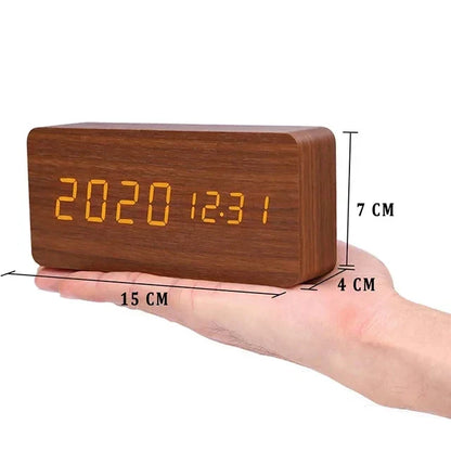 Intelligent LED Wake Up Clock | Contemporary Wireless Wood