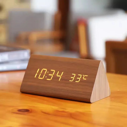 Intelligent LED Wake Up Clock | Contemporary Wireless Wood