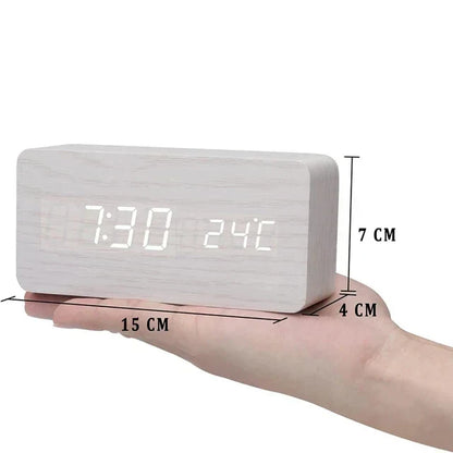 Intelligent LED Wake Up Clock | Contemporary Wireless Wood